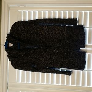 Dark grey XS Suzy Shier hooded cardigan with large buttons